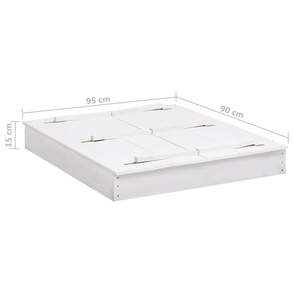 Sandlåda granträ vit 95x90x15 cm