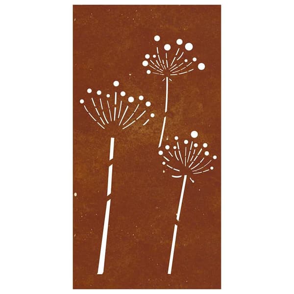 Väggdekoration 105x55 cm rosttrögt stål blomdesign