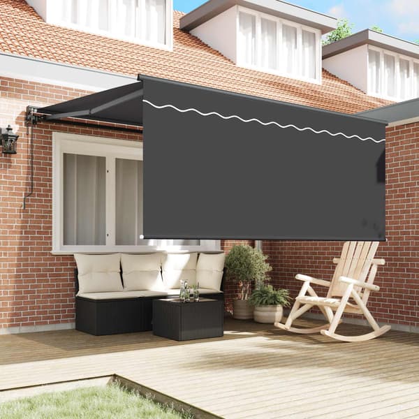 Utfällbar markis Antracit 350 x 250 cm Polyester och aluminium