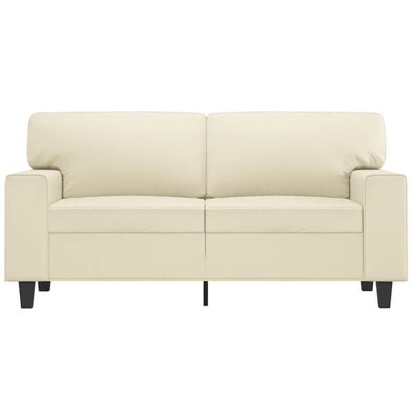 2-sitssoffa gräddvit 120 cm konstläder