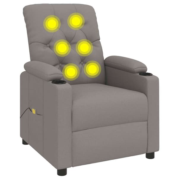 Massagefåtölj taupe tyg