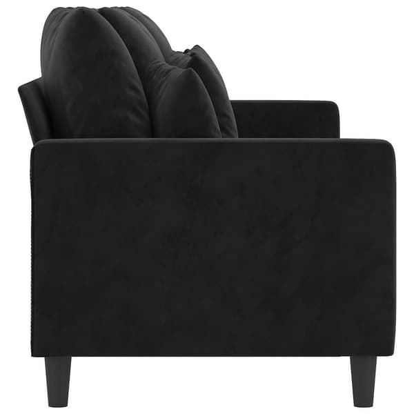 3-sitssoffa svart 180 cm sammet