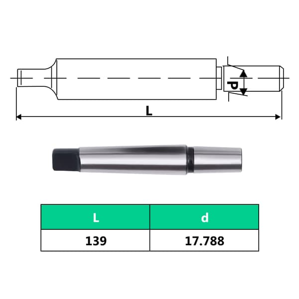 Snabbchuck MT3-B18 med 16 mm spännvidd