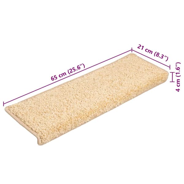 Trappmattor 10 st 65x21x4 cm krämfärgade rektangulära kanter