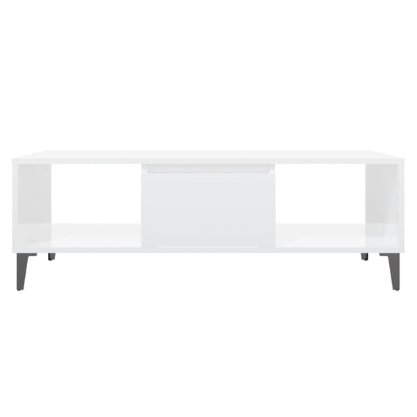 Soffbord vit högglans 103,5x60x35 cm konstruerat trä
