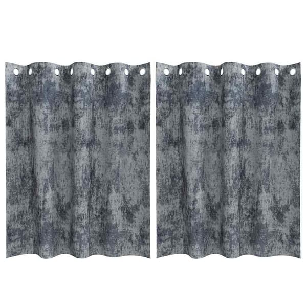 Sammetsgardiner 2 pcs Silvergrå 140 x 140 cm Sammet