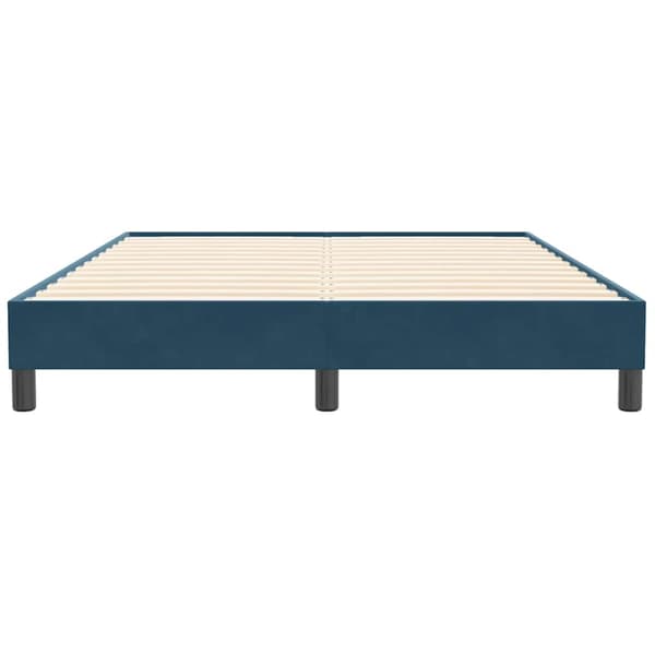 Ramsäng utan madrass mörkblå 160x210 cm sammet