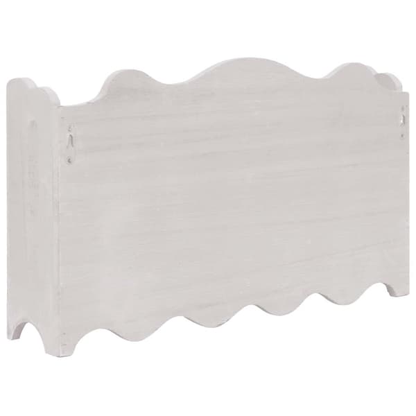 Väggkrokar med förvaring vit 50x10x30 cm trä