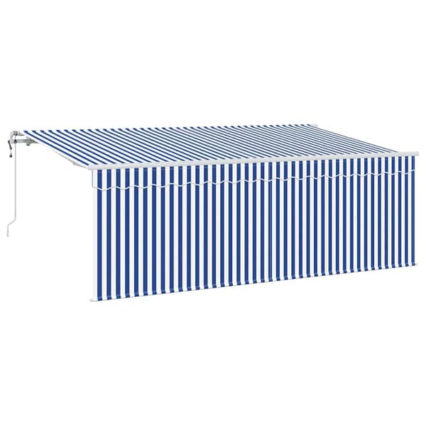 Utfällbar markis Randig Blå 350 x 200 cm tyg