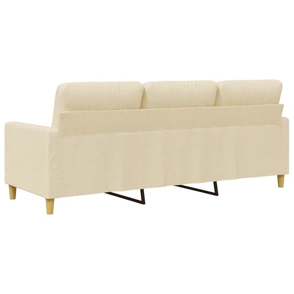 3-sitssoffa gräddvit 180 cm tyg