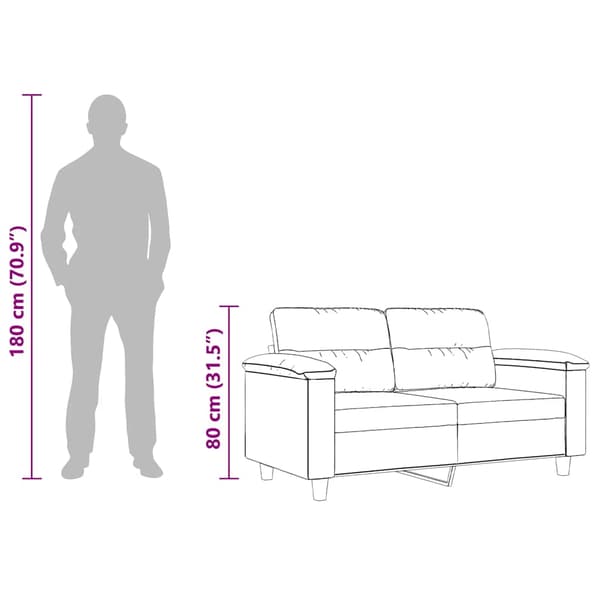 2-sitssoffa ljusgrå 120 cm mikrofibertyg
