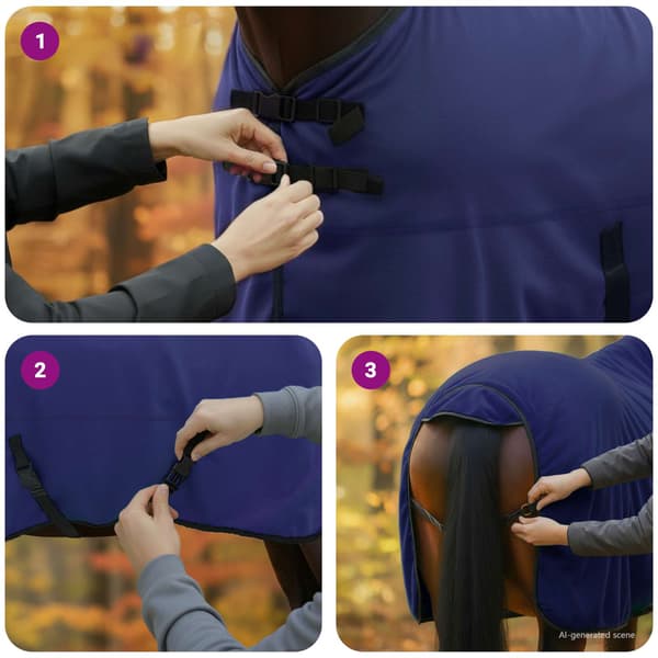Hästdyna Mörkblå 135 cm Polyester Fleece