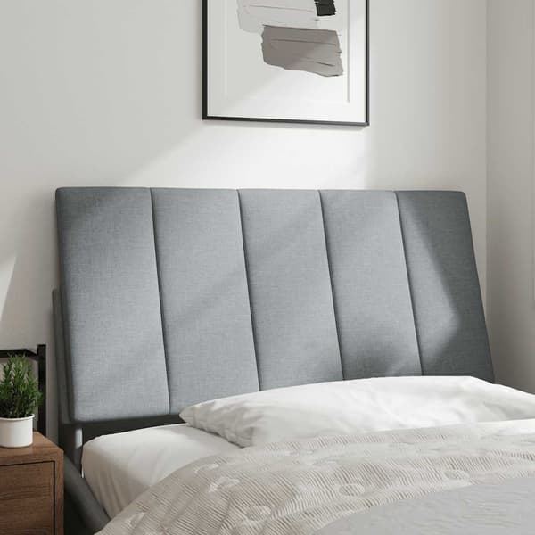 Headboard Cushion "Hanko" Light Grey 100 cm Fabric