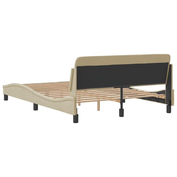 Bed Frame "Dover" Cream 140x190 cm Fabric