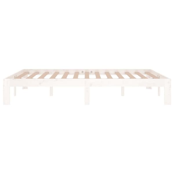 Sängram vit massivt trä 135x190 cm