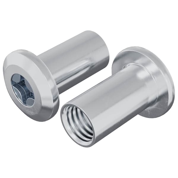 Låsmutter 2 pcs Nickel M6 x 25 mm Stål