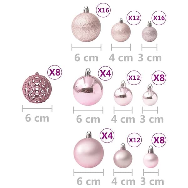 Julgranskulor 100 st rosa