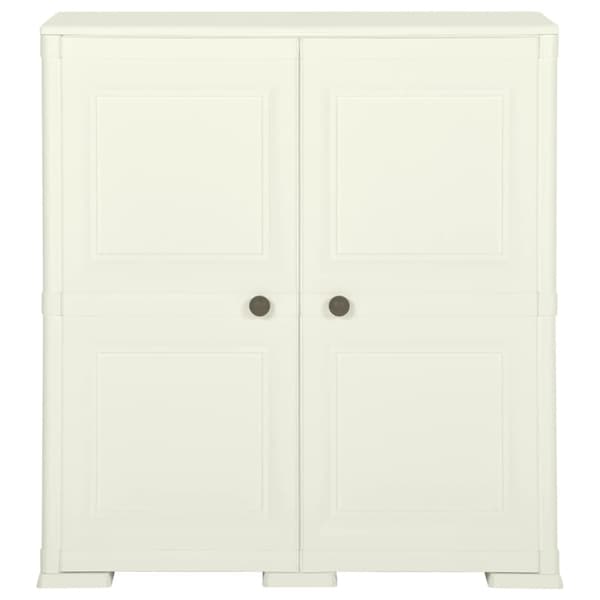Plastskåp 79x43x85,5 cm träimitation vaniljvit