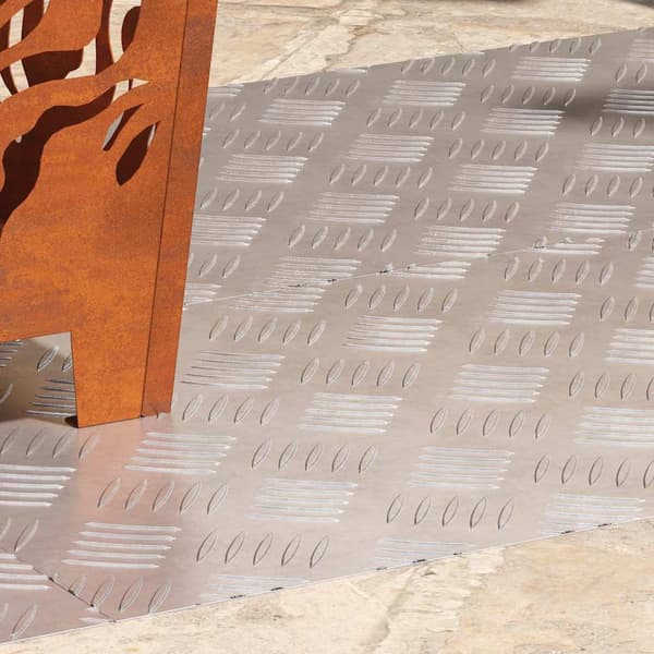 Trappsteg Rektangulär 4 pcs Silver 100 x 40 cm Aluminium