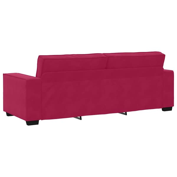 3-sitssoffa vinröd 220x78x84 cm sammet