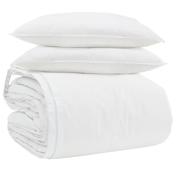 Täckeset med kudde 3 pcs Vit Dunfjäder