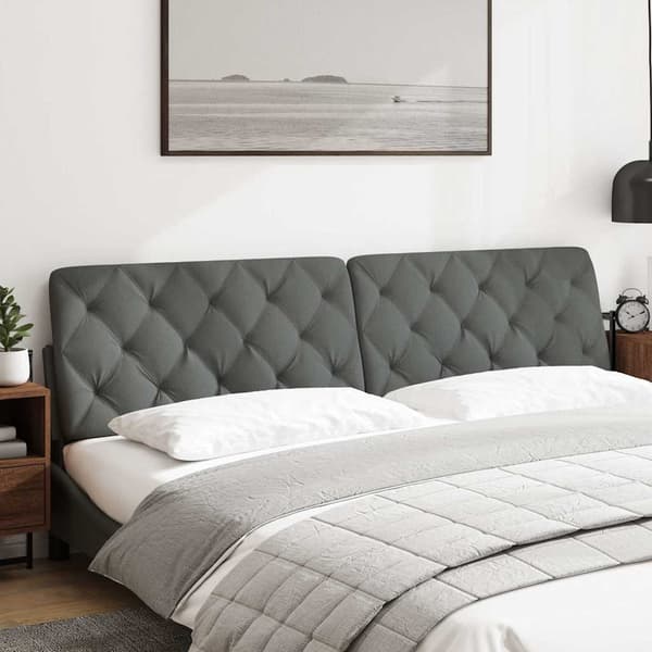 Headboard Cushion Dark Grey 200 cm Fabric