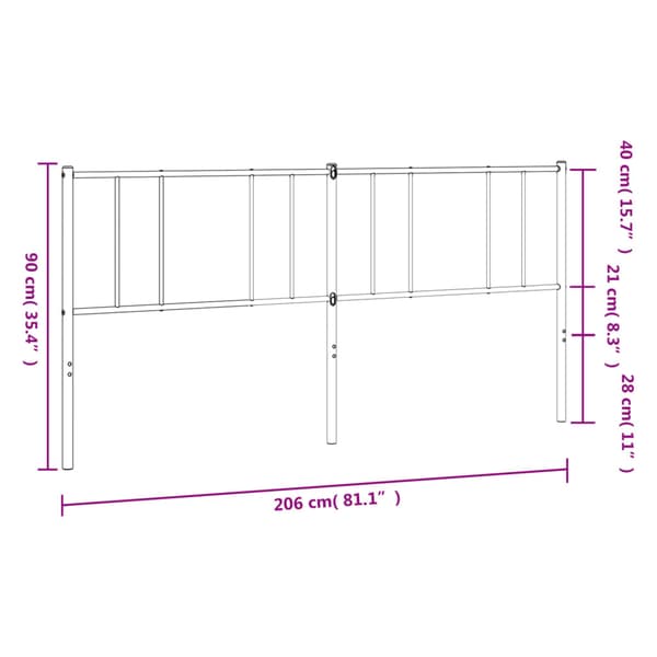 Ersättningsgavel metall vit 200 cm