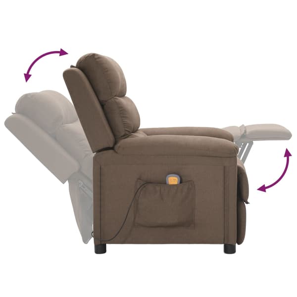 Massagefåtölj taupe tyg