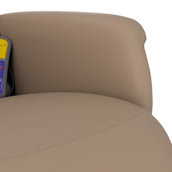 Massagefåtölj med fotstöd cappuccino konstläder
