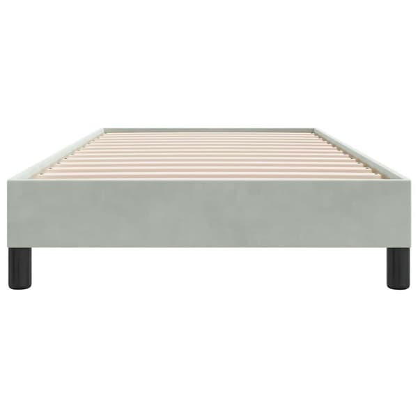 Sängram utan madrass ljusgrå 100x210 cm sammet