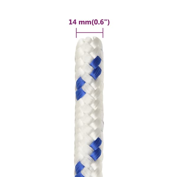 Båtlina vit 14 mm 25 m polypropylen