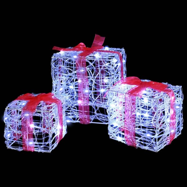 Presentlåda 3 pcs Kallvit 20 x 20 x 20 cm Akryl