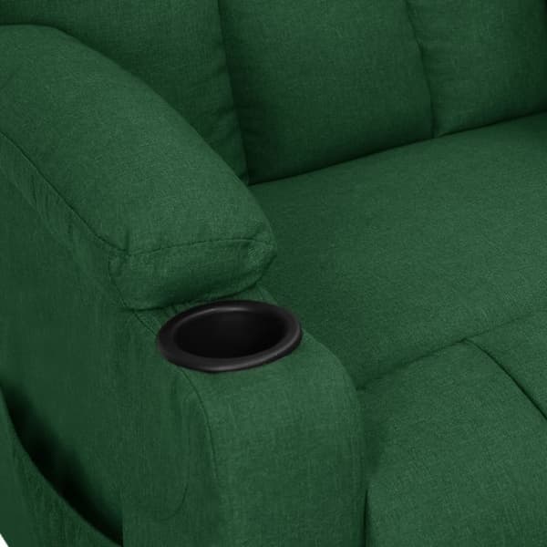 Reclinerfåtölj mörkgrön tyg
