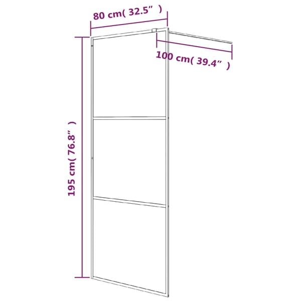 Duschvägg silver 80x195 cm klart ESG-glas