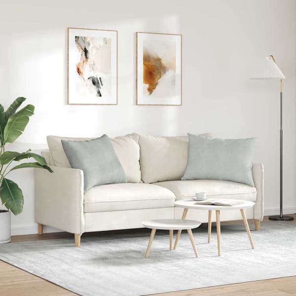 Sofakuddar 2 pcs Ljusgrå 70 x 50 cm Kordread tyg