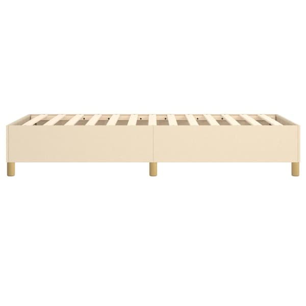 Boxspring-sängram gräddvit 100x200 cm tyg