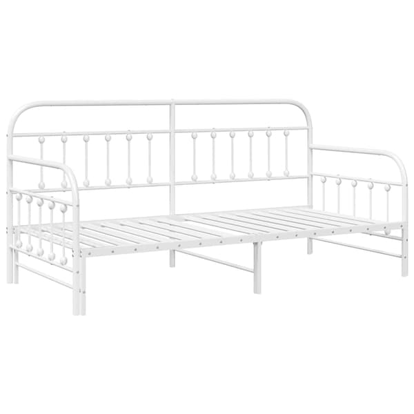 Dagbäddram Vit 90 x 200 cm Pulverlackerat stål