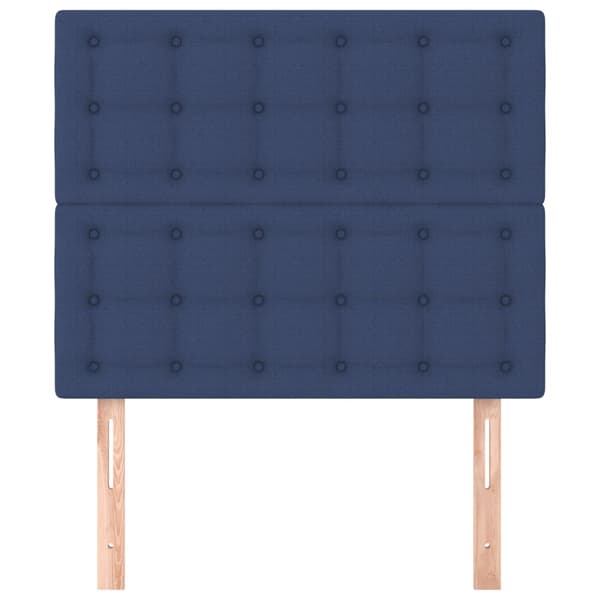 Sänggavel blå 80x5x118/128 cm tyg