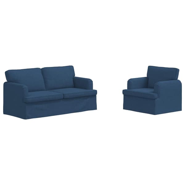 Soffset 2 pcs Blå 162 x 80 x 85 cm tyg