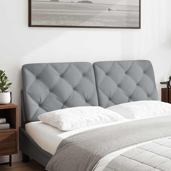 Headboard Cushion Light Grey 140 cm Fabric