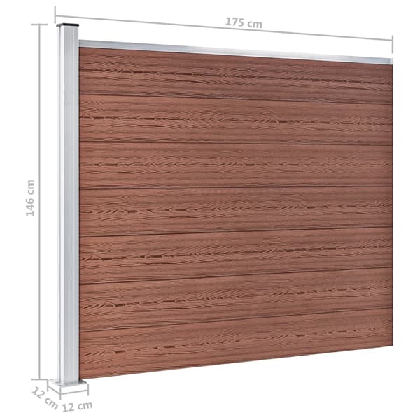 Staketpanel WPC 175x146 cm brun