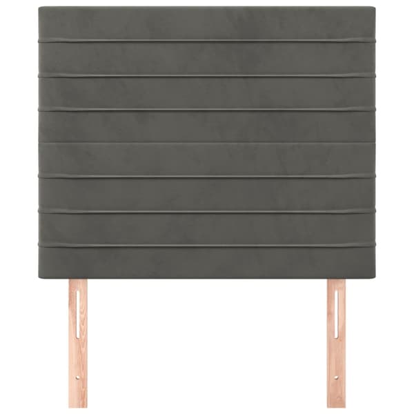 Sänggavel mörkgrå 80x5x118/128 cm sammet