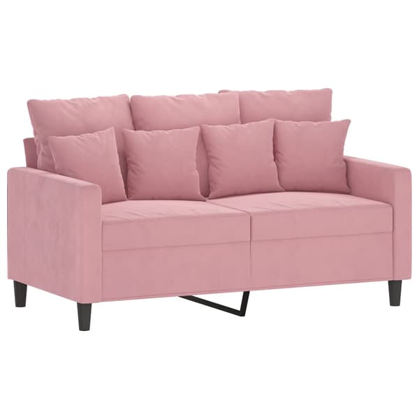 Soffgrupp med dynor 4 delar rosa sammet