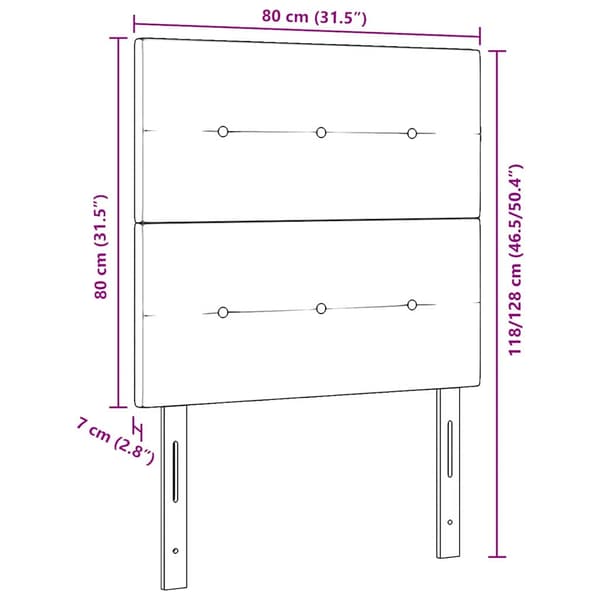 Huvudgavel Mörkblå 80 cm Sammet