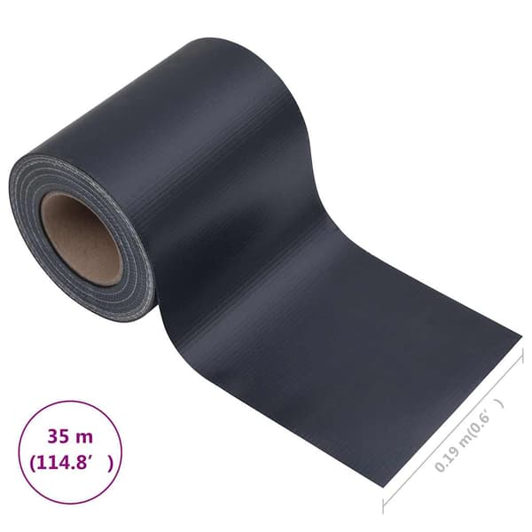 Insynsskyddslist PVC 35x0,19 m matt mörkgrå