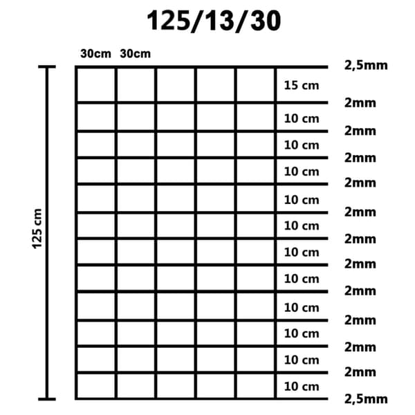 Fårstängsel galvaniserat stål 50x1,25 m silver
