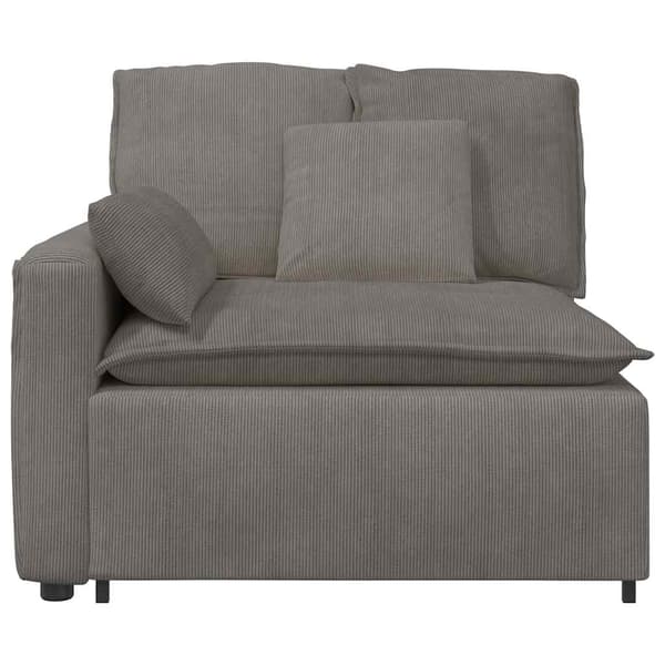 Modulär soffa armstödsändmodul med dynor ljusgrå 100 cm