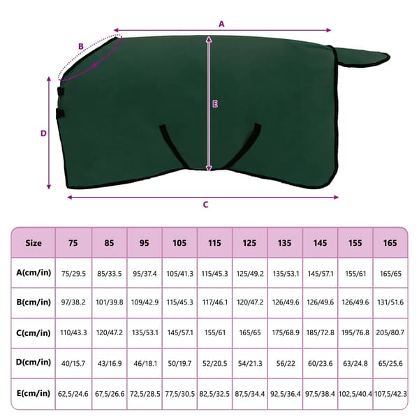Hästdyna Fullt mörkgrön 75 cm Polyester Fleece