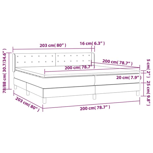 Ramsäng med madrass blå 200x200 cm tyg