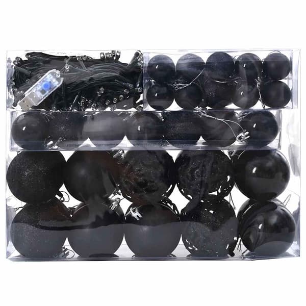 Julprydnad Set med 150 LED-lampor 61 pcs Svart Plast
